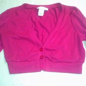 Magenta color cropped cardigan